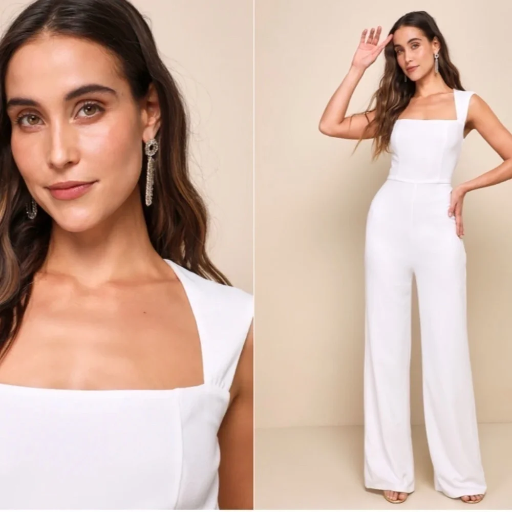 LULU's Wedding Bridal Shower Rehearsal Dinner Engagement Jumpsuit Pantsuit